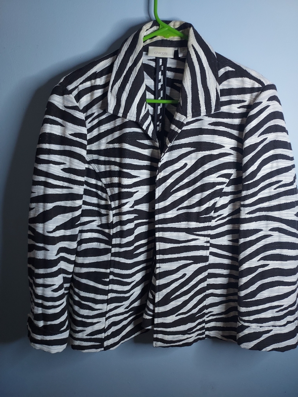 Chico's Black and White Zebra-Print Blazer